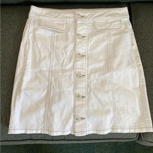 PAIGE White Button-Down Mini Skirt